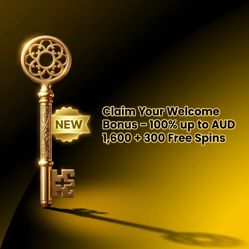 Golden Star Casino welcome bonus offer of 100% up to AUD 1,600 plus 300 free spins across 4 deposits