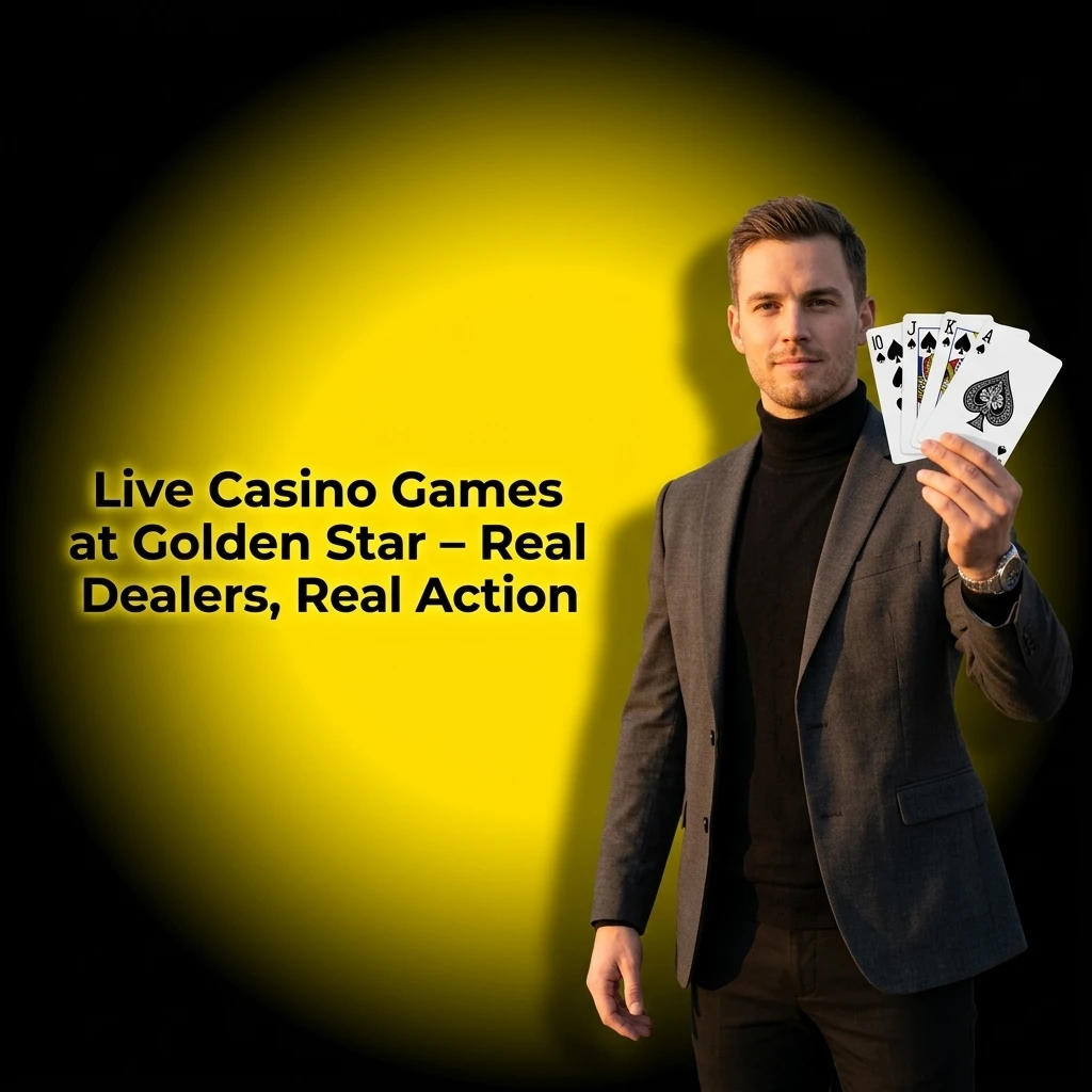 Golden Star live casino games with real dealers including Blackjack, Roulette, Baccarat and Crazy Time for Australian players