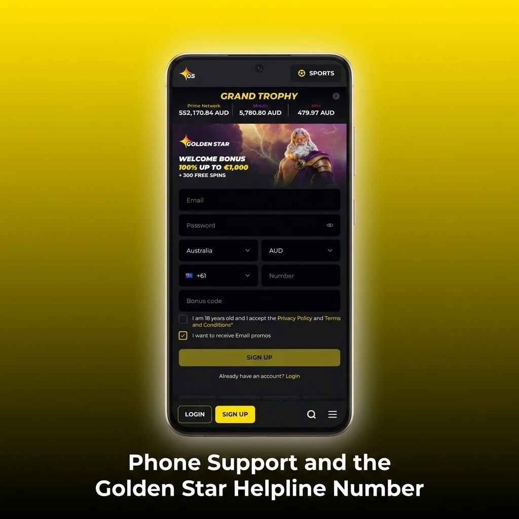 Golden Star helpline phone support available 24/7 for urgent account queries, real-time guidance, and direct human assistance