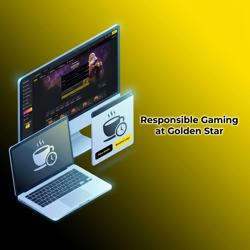 Golden Star Casino responsible gaming tools including deposit limits, session limits, self-exclusion, and support resources