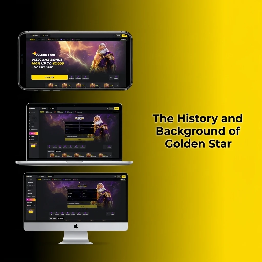 Golden Star Casino founded 2014, licensed by Curacao, owned by Rabidi N.V., offering AUD 1,600 bonus and 300 free spins